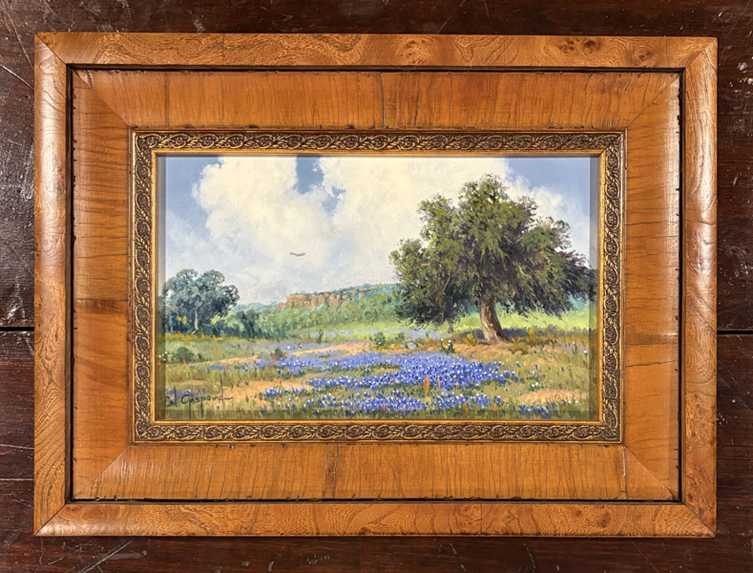 Cal Gaspard, Wild Blue — oil on stretched canvas, framed