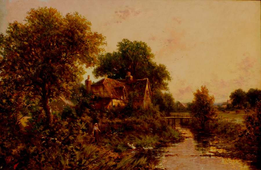 Ducks at Dawn by Henry Maidment, British fl. 1889-1914