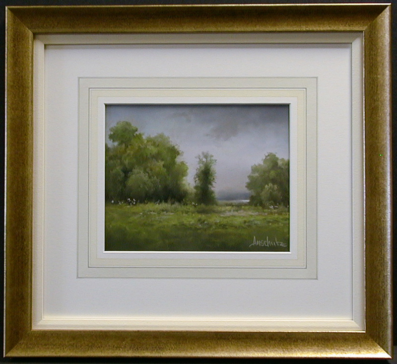 Anschutz, Misty Morn — pastel, landscape in French mat