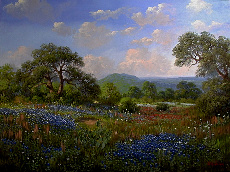 Spring Blessings by Kay Walton, large bluebonnet painting
